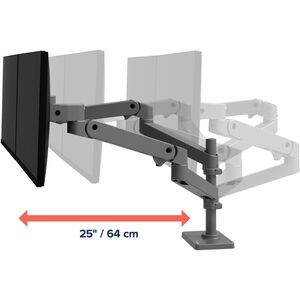 Ergotron Tischhalterung für Monitor, LCD-Display - Dunkelgrau - Höhenverstellbar - 2 Unterstützte(r) Display(s)Bildschirmg