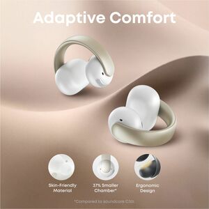 soundcore AeroClip True Wireless Open-ear, Earbud Stereo Earset - White - Binaural - Open - Bluetooth