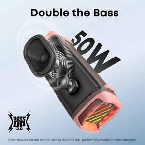 soundcore Portable Bluetooth Speaker System - 50 W RMS - Desert Rose Brown - Battery Rechargeable