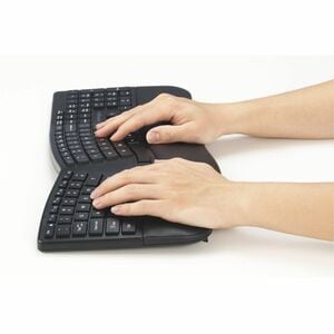 Kensington Pro Fit Ergo KM680 EQ Rechargeable Desktop Set - USB Type A Wireless Bluetooth/RF 5.4 2.40 GHz Keyboard - Black