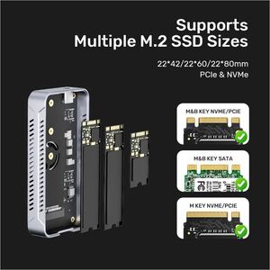 Unitek Drive Enclosure M.2, PCI Express NVMe - Thunderbolt 4, Thunderbolt 3, USB4 Host Interface - Space Gray - 1 x HDD Su