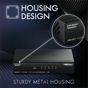 TRENDnet TEG-S351 5 Ports Ethernet Switch - 2.5 Gigabit Ethernet - 2.5GBase-T - TAA Compliant - 2 Layer Supported - 4.50 W