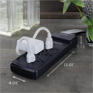 CyberPower CSB1206 Essential 12 - Outlet Surge Protector with 3600 J Surge Suppression - Clamping Voltage 800V, 6 ft Cord,