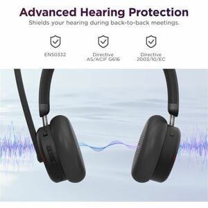 Cuffie Lenovo 6550 Wireless Over-the-head Stereo - Nero - Microsoft Teams Certification - Binaural - Circumaurale - 3000 c