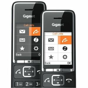 Gigaset Comfort 550 DUO DECT Cordless Phone - Black - 2 Simultaneous Calls - Hearing Aid Compatible