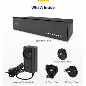 StarTech Secure 8-Port Dual-Monitor KVM Switch, DisplayPort, 4K 60Hz, NIAP 4.0 Desktop KVM, Metal Housing, Made in the USA