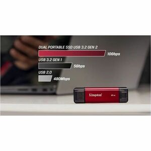 Kingston 512 GB Portable Solid State Drive - External - Notebook, Desktop PC, Smartphone Device Supported - USB 3.2 (Gen 2