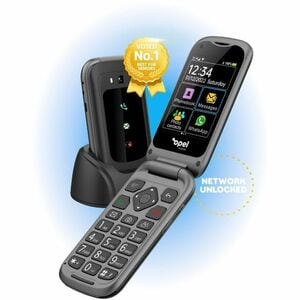 Opel Mobile TouchFlip 4 GB Feature Phone - 2.8" - 512 MB RAM - 4G - Grey - Flip - Unlocked - Front Camera: 300 Kilopixel -