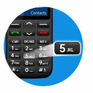 Opel Mobile BigButton M 128 MB Feature Phone - 2.2" QVGA 220 x 176 - 48 MB RAM - 4G - Black - Bar - Unlocked SIM-free - Re