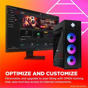 OMEN by HP 45L Gaming Desktop GT22-3004a, Windows 11 Home, Intel Core Ultra 7, 32GB RAM, 2TB SSD, 2TB HDD, NVIDIA GeForce 