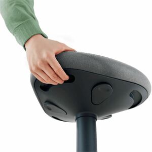 Leitz Ergo Active Task Stool - Dark Grey Dual Density Foam (DDF) Seat - Green Plastic Frame - Rounded Base - 1 Piece