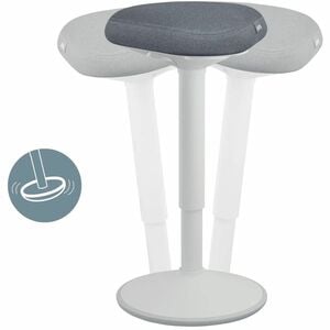 Leitz Ergo - Dual Density Foam (DDF) Seat - Rounded Base - Grey - Fabric