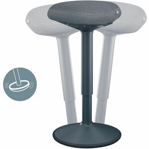 Leitz Ergo Active Task Stool - Dark Grey Dual Density Foam (DDF) Seat - Green Plastic Frame - Rounded Base - 1 Piece