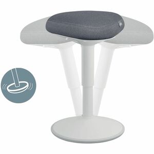 Leitz Ergo Active Sit/Stand Stool - 470 mm to 640 mm High - Dual Density Foam (DDF) Seat - Rounded Base - Dark Grey - Rubber