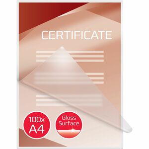 Document Laminating Pouch - Sheet Size Supported: A4 216 mm Width x 303 mm Length - Laminating Pouch/Sheet Size: 100 µm Th
