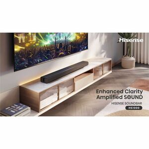 Hisense HS1000 2.0 Bluetooth Barra de Sonido - 120W RMS - Negro - Montaje en pared - 40Hz a 20kHz - Dolby Digital, Dolby D