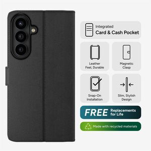 ZAGG Carrying Case (Folio) Samsung Galaxy S26 Smartphone - Black - Drop Resistant, Shock Resistant, Fingerprint Resistant,