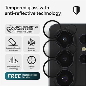 invisibleSHIELD Hoops Camera Lens Protector - Black - Tempered Glass