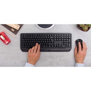 CHERRY GENTIX DESKTOP Tastatur & Maus - QWERTZ - Tschechisch - Kabellos, Funk USB, Schwarz - Maus, Optische, Kabellos, Fun