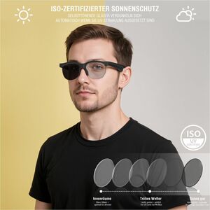 4smarts SoundGlasses Sport 2 Smart-Brille - Eye, Ohren Tragbar - Schwarz - Musik-Player, Telefon - Ja - Bluetooth - Blueto