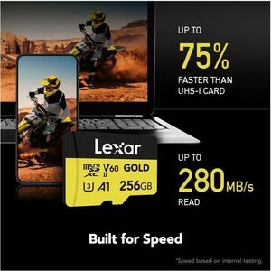 Lexar Professional 256 GB UHS-II (U3) V60 microSDXC - 280 MB/s Read - 180 MB/s Write - 10 Year Warranty