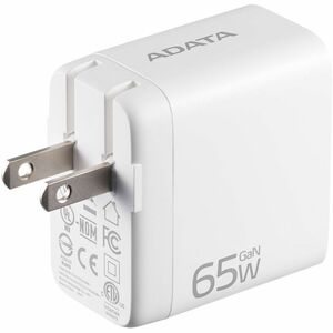 Adata 65W GaN USB Charger - 65 W - 120 V AC, 230 V AC Input - 5 V DC, 9 V DC, 12 V DC, 15 V DC, 20 V DC Output - 3.25 A - 