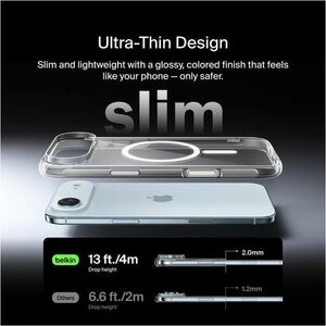 Belkin SheerForce Clear Series Case for iPhone Air - For Apple iPhone Air Smartphone - Clear - Yellowing Resistant, Scratc