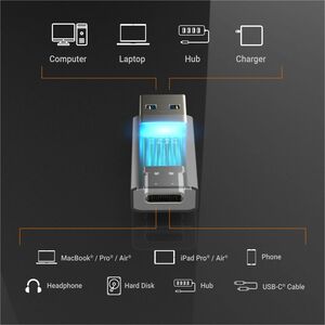 j5create JUCX45 Data Transfer Adapter - 1 - 1 x USB 3.2 (Gen 2) Type A - Male - 1 x USB 3.2 (Gen 2) Type C - Female - Blac