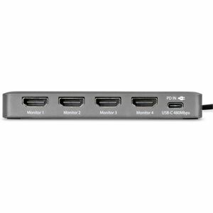 StarTech.com USB Type C Docking Station for Workstation - Charging Capability - Space Gray - TAA Compliant - 4 Displays Su