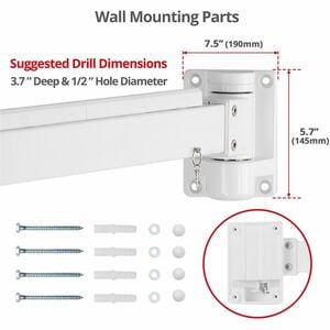 SIIG Medical Grade Single 32 inch Monitor Long Arm Wall Mount 17.6 lbs-White - Medical Grade Single 32 inch Monitor Long A