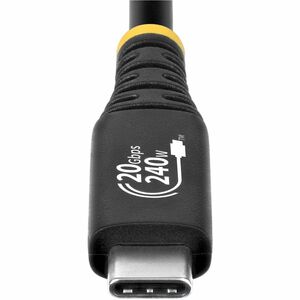 StarTech.com 6ft (1.8m) USB4 Cable, 20Gbps, USB-IF Certified USB-C Cable, 240W PD EPR, 4K 120Hz DP 2.1, TPE Jacket, Black 