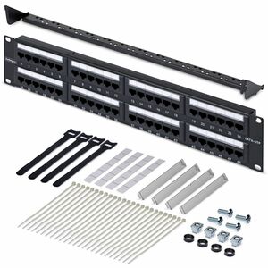 StarTech.com 48-Port Patchpanel, 2HE, 19 Zoll Rack Cat6 Patch Panel, RJ45, UTP, 110 Punch-Down, Ethernet-Netzwerk Patchfel