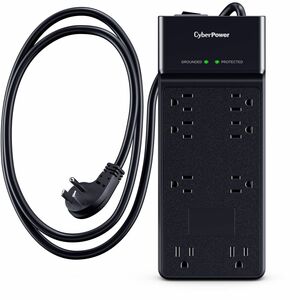 CyberPower CSB806R1 Essential 8 - Outlet Surge Protector with 4800 J Surge Suppression - Clamping Voltage 800V, 6 ft Cord,