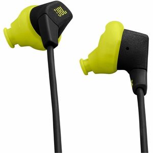 JBL Endurance Run 3 Wired Earbud, Behind-the-ear Stereo Earset - Black, Lime - Binaural - In-ear - 20 Hz to 20 kHz - Mini-