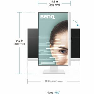 BenQ GW2486TC 24.0" Class Full HD LED Monitor - 16:9 - White - 60.5 cm (23.8") Viewable - In-plane Switching (IPS) Technol
