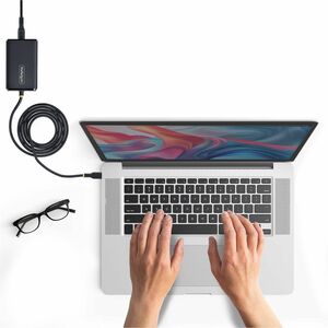 StarTech 65W USB-C Laptop Charger, 1.5m Tethered USB-C Cable, Power Adapter Brick for Dell, XPS, HP ProBook, MacBook Pro -