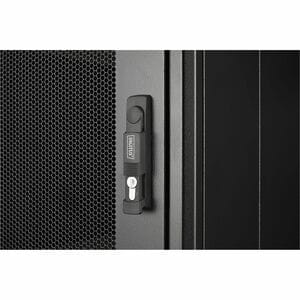 Digitus Unique 42U Bodenstehend Geschlossener Schrank Rackschrank für Server, PDU1135 mm Regaltiefe - Schwarz - Stahl, Ble