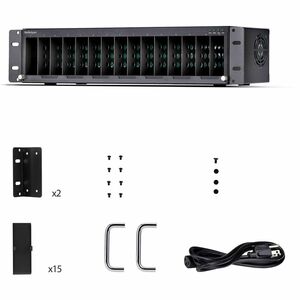 StarTech.com 15 Slot Media Converter Chassis - Black - TAA Compliant - 1 x Power Supply Installed - 2.4U - Rack-mountable