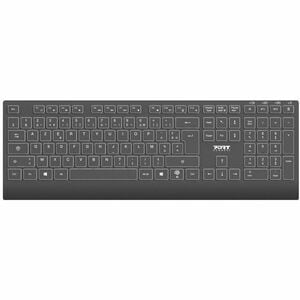 Port Connect Keyboard - Wireless Connectivity - USB Type A, USB Type C Interface - Bluetooth/RF - 10 m - 2.40 GHz - Multim