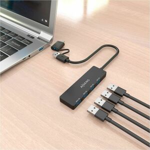 HUB USB 3.1 USB-C/M Y USB-A/M 4XTIPO A/H NEGRO 15CM