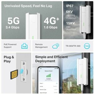 Aginet NE211-Outdoor 1 SIM Ethernet, Cellular Modem/Wireless Router - 5G - LTE, 5G NR, LTE Advanced, LTE Cat 19 - 1 x Broa