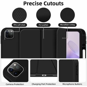 4smarts Basic Tasche (Folie) für 33 cm (13 Zoll) Apple iPad Pro 13 (2024) Tablet - Schwarz - Thermoplastisches Polyurethan