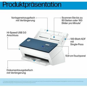 HP Scanjet Enterprise Flow 9000 s1 Einzugsscanner - 600 x 600 dpi Optische Auflösung - 24-bit Farbtiefe - 48-bit Graustufe