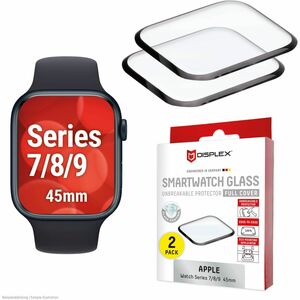 Displex 9H Acryl, Glas Displayschutz für Apple, Watch Series 7, Watch Series 8 - Transparent - 2 Pack - für OLED Apple Wat