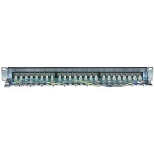 Intellinet Network Solutions Patch Panel, Cat6, FTP, 24-Port, 1U, Shielded, 90 degree Top-Entry Punch-Down Blocks, Black -