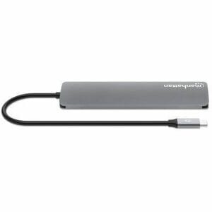 Manhattan USB-C Dock/Hub with Card Reader, Ports (x5): HDMI, USB-A (x2) and USB-C (x2), with Power Delivery (PD) 100W- req