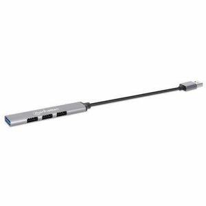 USB-A 4-Port Hub, 4x USB-A Ports (1x 5 Gbps USB 3.2 Gen1 aka USB 3.0, 3 x 480 Mbps USB 2.0), Bus Powered, Aluminium, Space