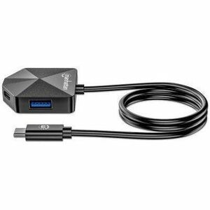 Manhattan USB-C & USB-A Combo Dock/Hub, Ports (4): USB-A (x2) and USB-C (x2), 5 Gbps (USB 3.2 Gen1 aka USB 3.0), Angled Sh