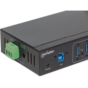 USB-A 7-Port Hub Industrial, 7x USB-A Ports, 5 Gbps (USB 3.2 Gen1 aka USB 3.0), 20 kV ESD Protection, A/C, Bus and Termina