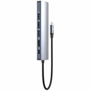 USB-C Dock/Hub, Ports (x6): Ethernet, HDMI, USB-A (x3) and USB-C, With Power Delivery (100W) to USB-C Port (Note additiona